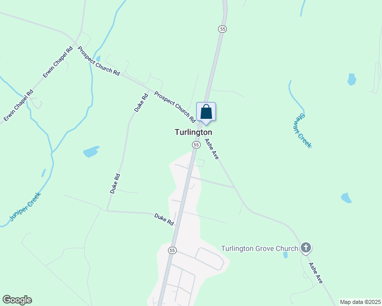 map of restaurants, bars, coffee shops, grocery stores, and more near Highway 55 in Erwin
