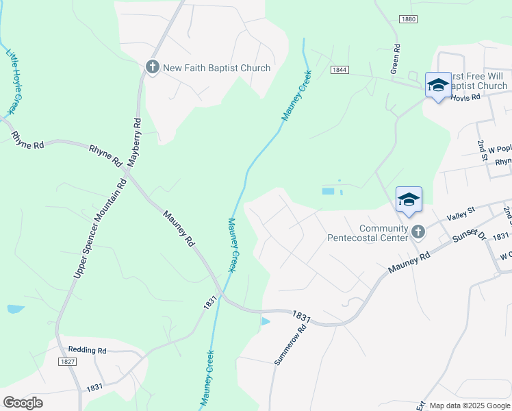 map of restaurants, bars, coffee shops, grocery stores, and more near 420 Bennington Drive in Stanley