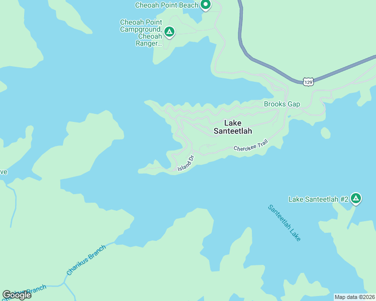 map of restaurants, bars, coffee shops, grocery stores, and more near 100 Wachacha Trail in Lake Santeetlah