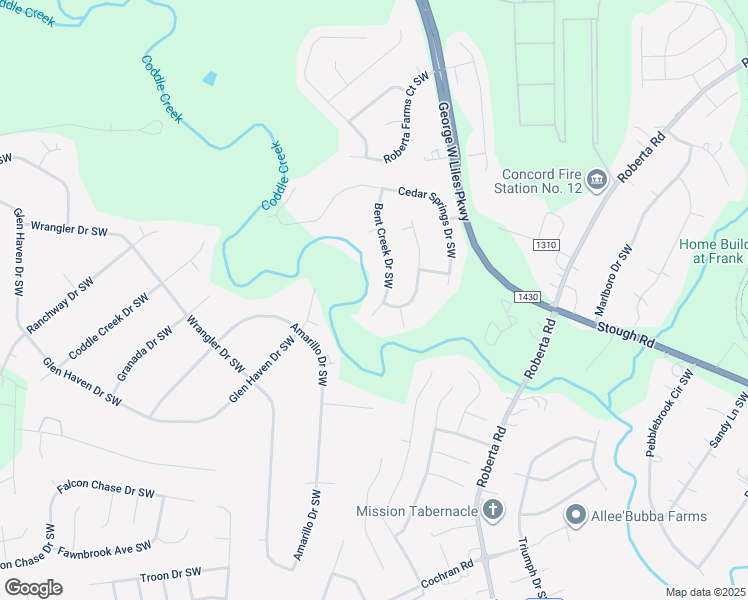 map of restaurants, bars, coffee shops, grocery stores, and more near 3866 Bent Creek Drive Southwest in Concord