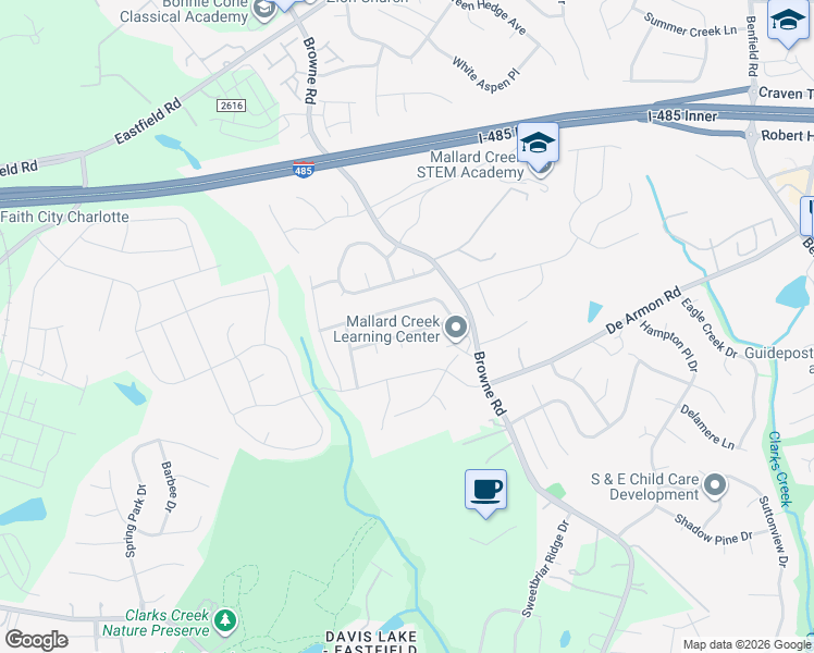 map of restaurants, bars, coffee shops, grocery stores, and more near in Charlotte