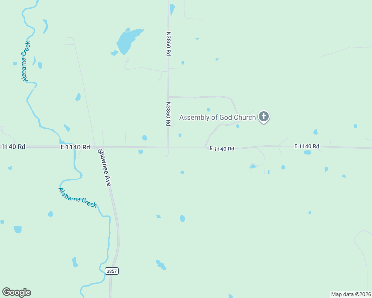 map of restaurants, bars, coffee shops, grocery stores, and more near E1140 Road in Weleetka