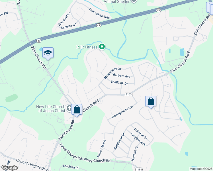 map of restaurants, bars, coffee shops, grocery stores, and more near 657 Bright Orchid Avenue in Concord