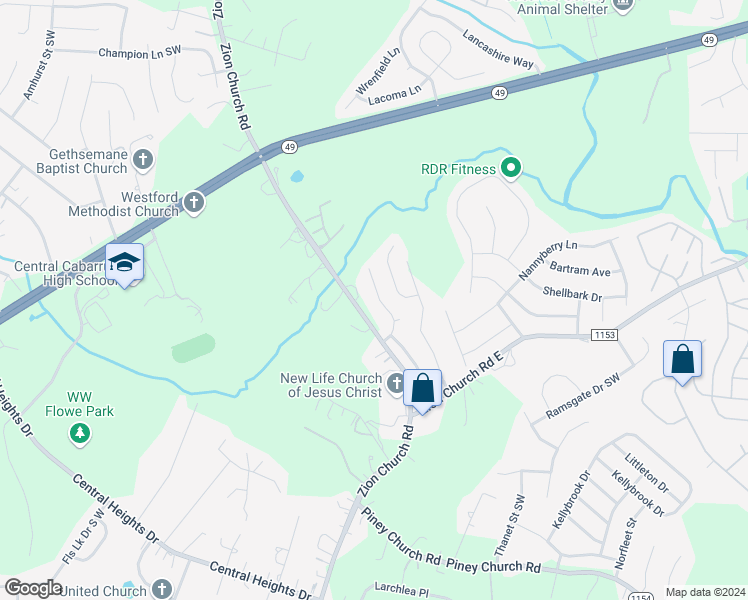 map of restaurants, bars, coffee shops, grocery stores, and more near 705 Continental Drive in Concord