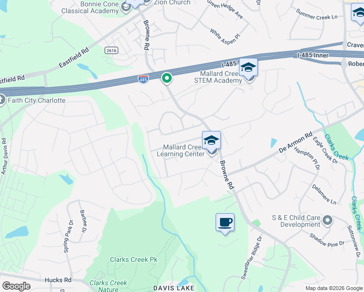 map of restaurants, bars, coffee shops, grocery stores, and more near in Charlotte