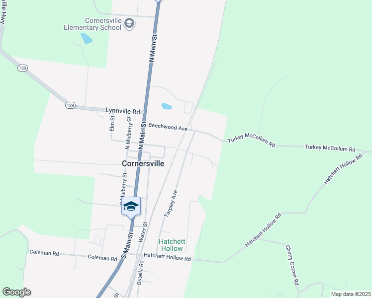 map of restaurants, bars, coffee shops, grocery stores, and more near 143 Underwood Street in Cornersville