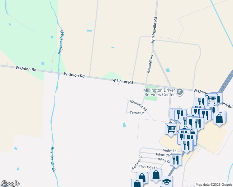 map of restaurants, bars, coffee shops, grocery stores, and more near 4773 West Union Road in Millington