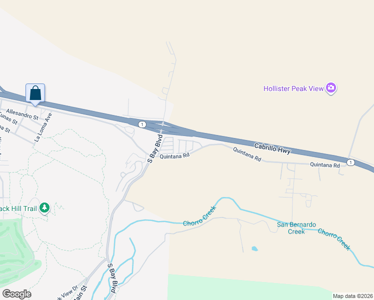 map of restaurants, bars, coffee shops, grocery stores, and more near 513 Allepo Drive in Morro Bay