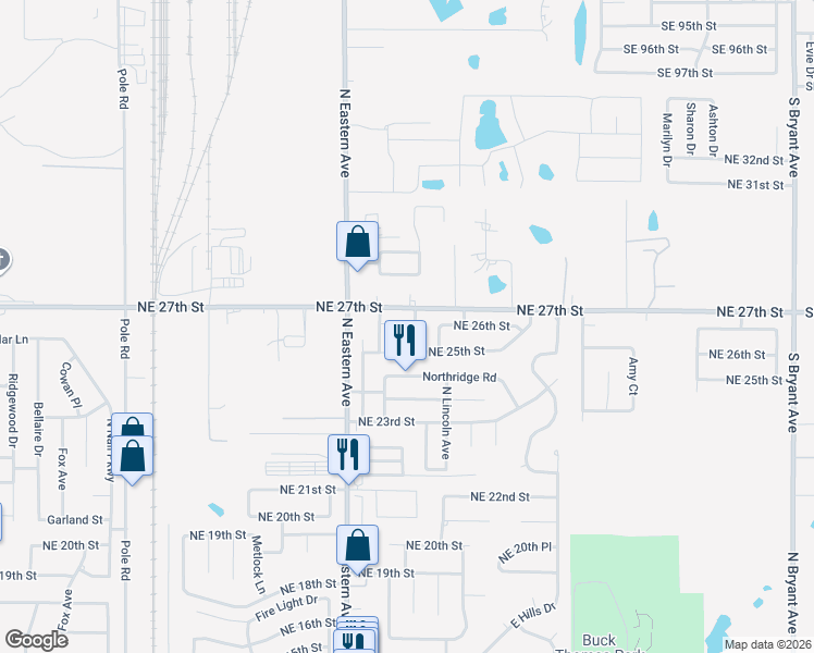 map of restaurants, bars, coffee shops, grocery stores, and more near 2617 Sequoyah Avenue in Moore