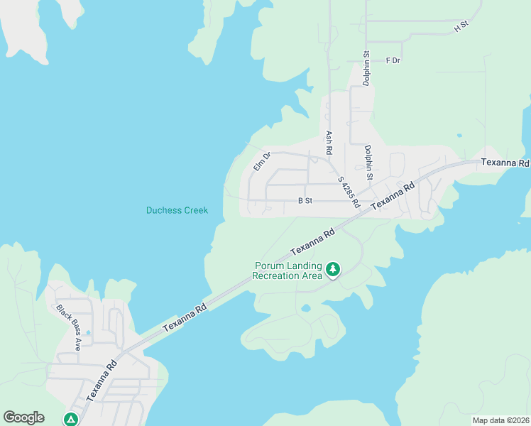 map of restaurants, bars, coffee shops, grocery stores, and more near 113983 South 4282 Road in Porum