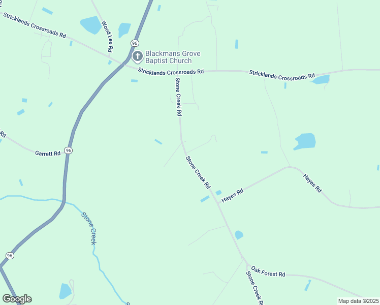 map of restaurants, bars, coffee shops, grocery stores, and more near 321 Stone Creek Road in Four Oaks