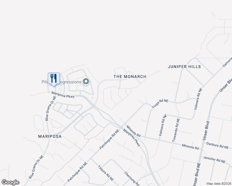map of restaurants, bars, coffee shops, grocery stores, and more near 2010 Patchogue Road Northeast in Rio Rancho