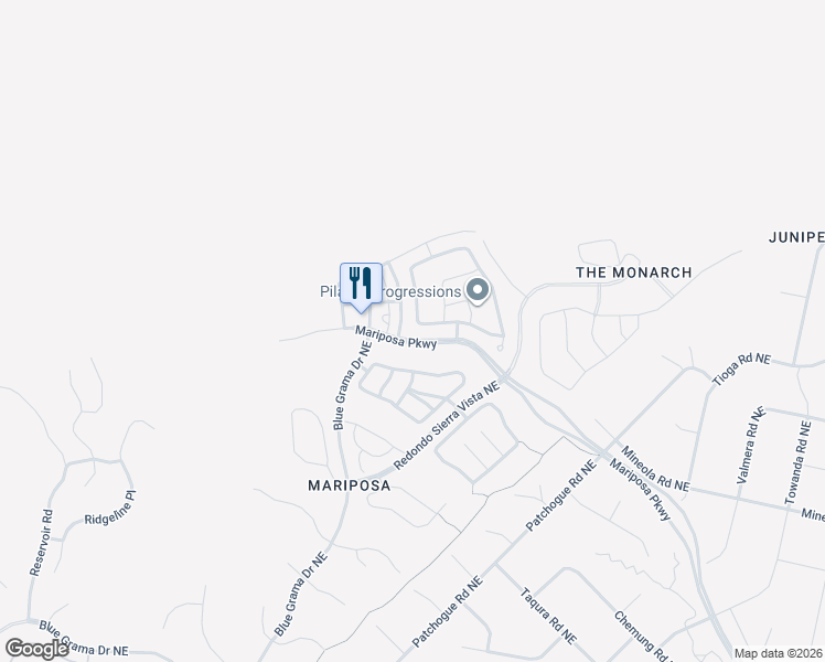map of restaurants, bars, coffee shops, grocery stores, and more near 2729 Kings Canyon Loop Northeast in Rio Rancho