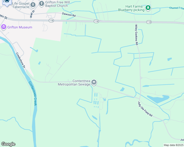 map of restaurants, bars, coffee shops, grocery stores, and more near 887 Wiley Gaskins Rd in Grifton