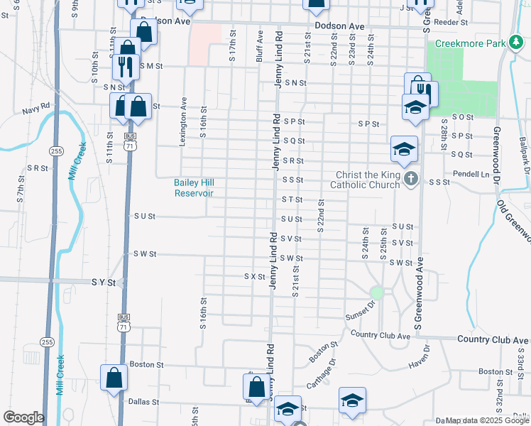 map of restaurants, bars, coffee shops, grocery stores, and more near 2200 Jenny Lind Road in Fort Smith