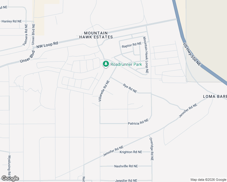 map of restaurants, bars, coffee shops, grocery stores, and more near Leonora Court Northeast in Rio Rancho