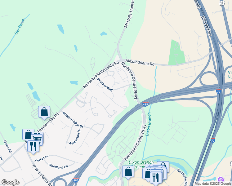 map of restaurants, bars, coffee shops, grocery stores, and more near 8523 Swank Place in Charlotte