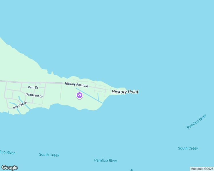 map of restaurants, bars, coffee shops, grocery stores, and more near Hickory Point Road in Beaufort County