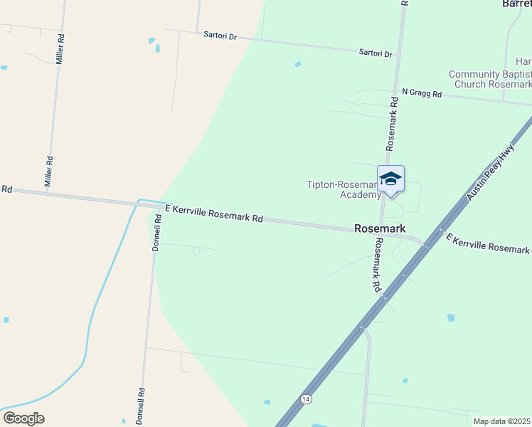 map of restaurants, bars, coffee shops, grocery stores, and more near 8502 East Kerrville Rosemark Road in Millington