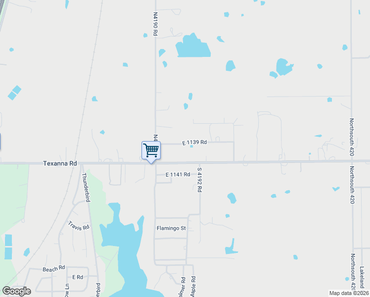 map of restaurants, bars, coffee shops, grocery stores, and more near in Texanna