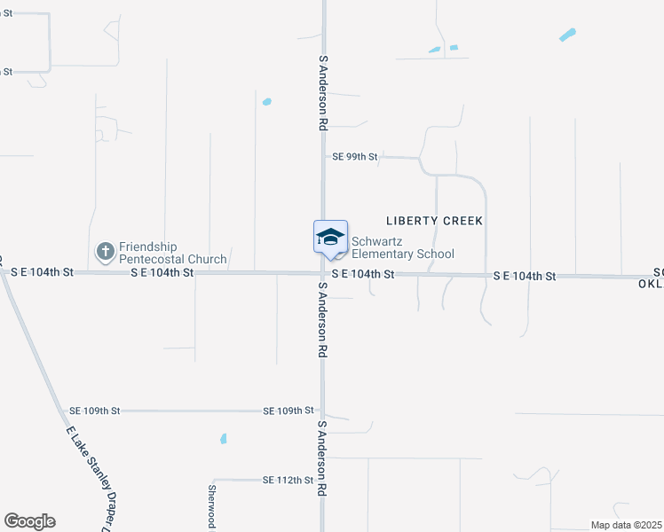 map of restaurants, bars, coffee shops, grocery stores, and more near 12001 Southeast 104th Street in Oklahoma City