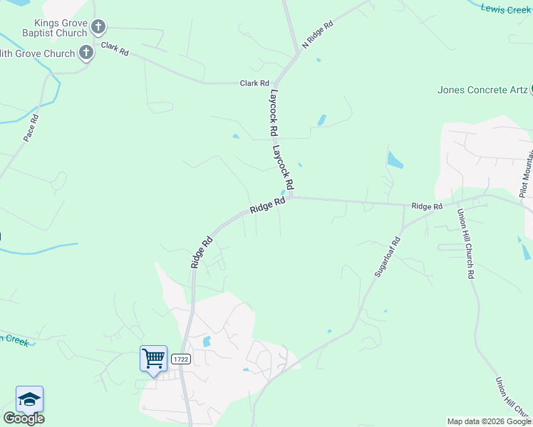 map of restaurants, bars, coffee shops, grocery stores, and more near 2890 Ridge Road in Hendersonville