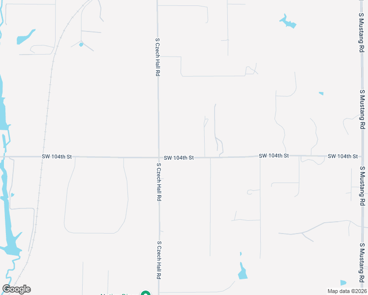 map of restaurants, bars, coffee shops, grocery stores, and more near 12109 Southwest 104th Street in Mustang