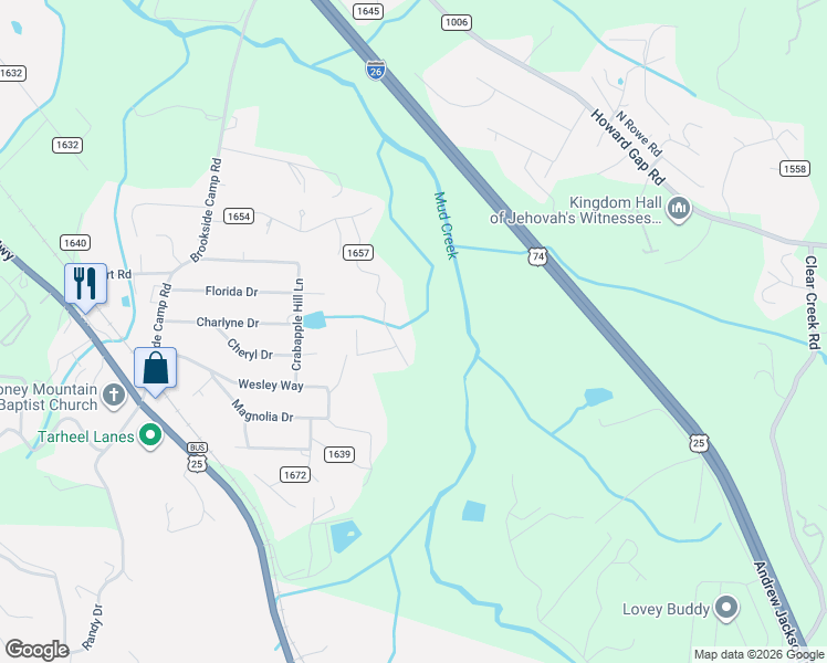 map of restaurants, bars, coffee shops, grocery stores, and more near 200 Newman Drive in Hendersonville