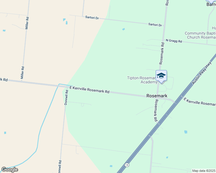map of restaurants, bars, coffee shops, grocery stores, and more near 8502 East Kerrville Rosemark Road in Millington