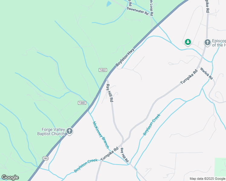 map of restaurants, bars, coffee shops, grocery stores, and more near 588 Ray Hill Road in Mills River