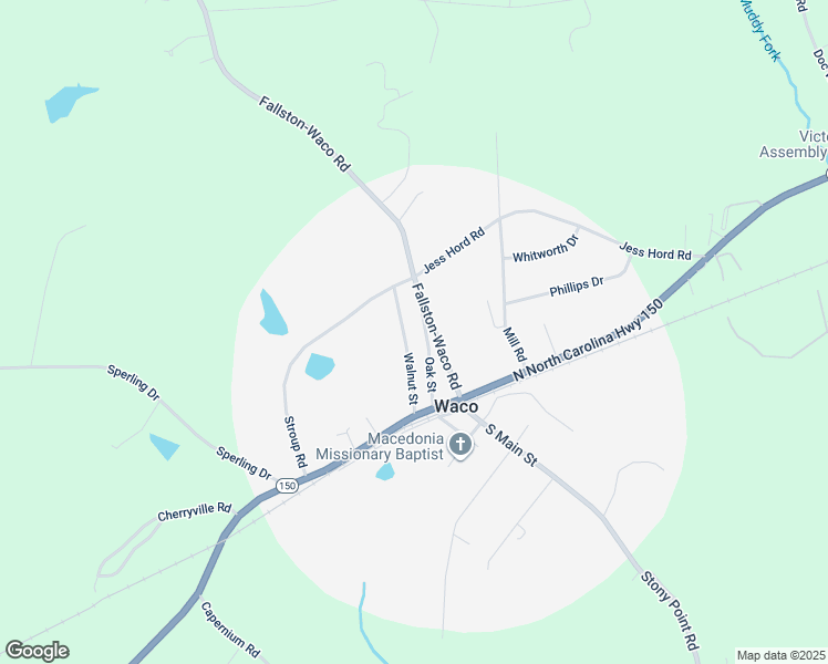 map of restaurants, bars, coffee shops, grocery stores, and more near 247 Oak Street in Cherryville