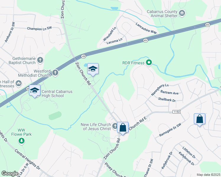 map of restaurants, bars, coffee shops, grocery stores, and more near 322 Olde North Church Road in Concord