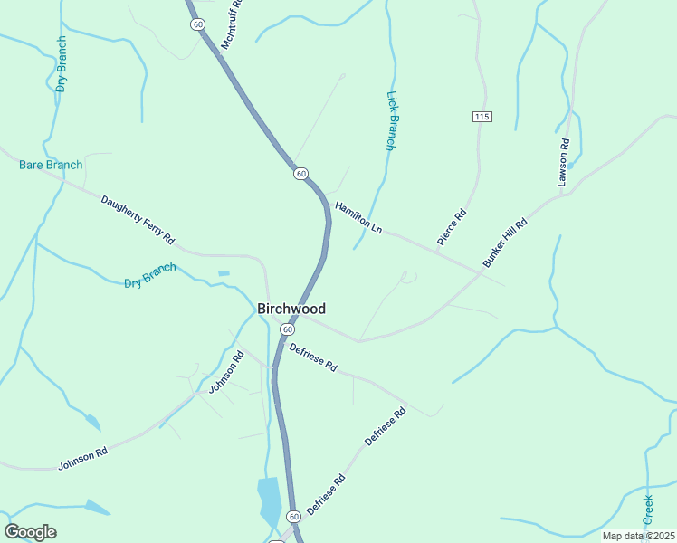 map of restaurants, bars, coffee shops, grocery stores, and more near 5423 Tennessee 60 in Birchwood