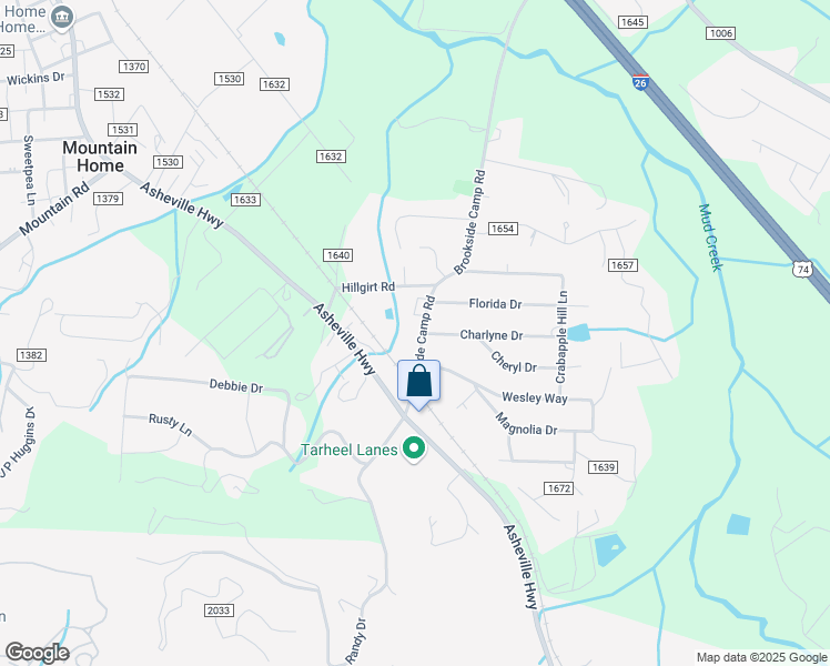 map of restaurants, bars, coffee shops, grocery stores, and more near 155 Brookside Camp Road in Hendersonville
