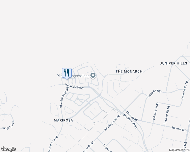 map of restaurants, bars, coffee shops, grocery stores, and more near 2928 Kings Canyon Loop Northeast in Rio Rancho