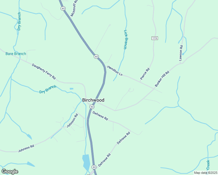 map of restaurants, bars, coffee shops, grocery stores, and more near 5423 Tennessee 60 in Birchwood