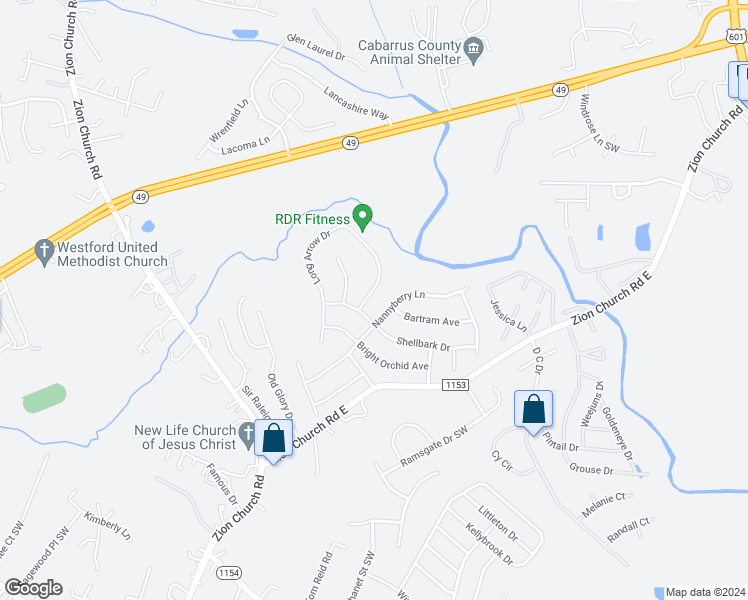 map of restaurants, bars, coffee shops, grocery stores, and more near 3980 Long Arrow Drive in Concord