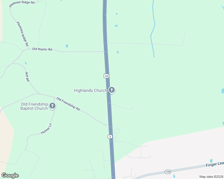 map of restaurants, bars, coffee shops, grocery stores, and more near 5001 Tennessee 5 in Finger