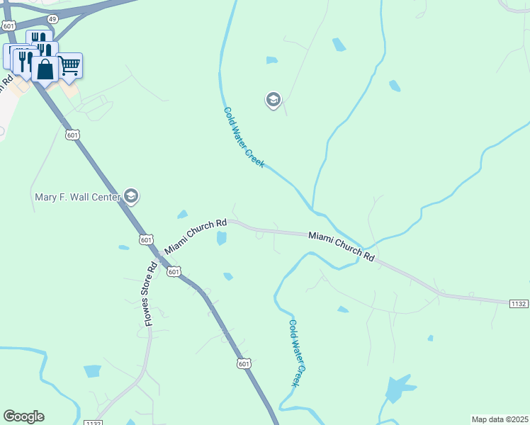 map of restaurants, bars, coffee shops, grocery stores, and more near 2423 Miami Church Road in Concord