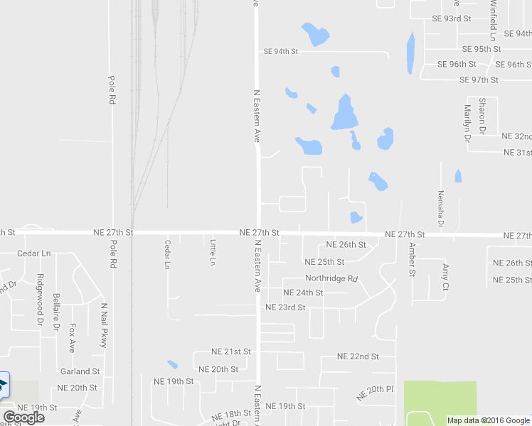 map of restaurants, bars, coffee shops, grocery stores, and more near Eastern Ave in Moore