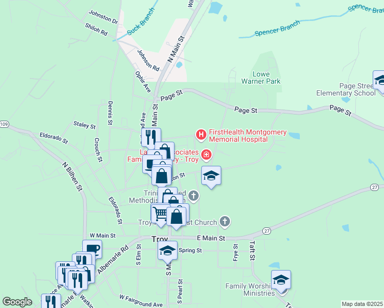 map of restaurants, bars, coffee shops, grocery stores, and more near 513 Allen Street in Troy