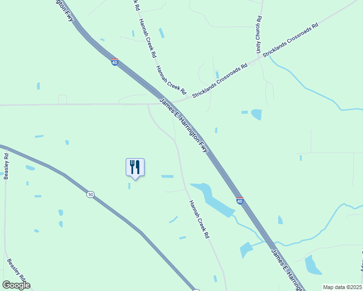 map of restaurants, bars, coffee shops, grocery stores, and more near 2865 Hannah Creek Road in Benson