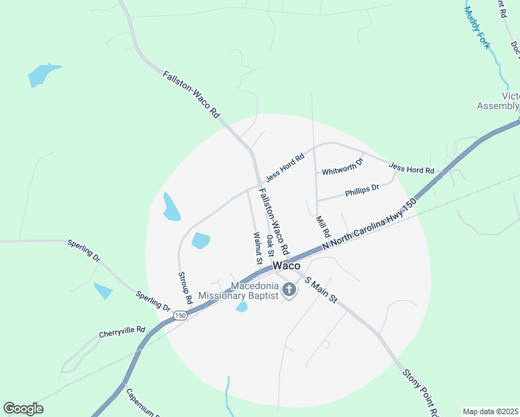 map of restaurants, bars, coffee shops, grocery stores, and more near 247 Oak Street in Cherryville