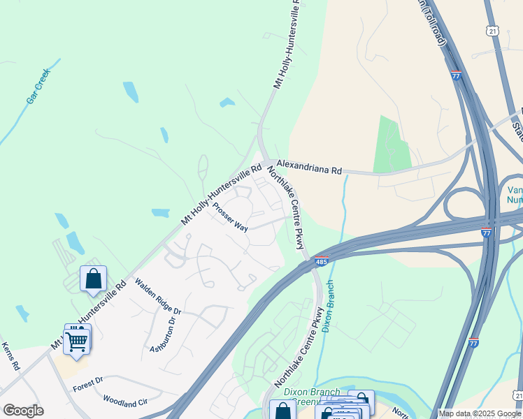 map of restaurants, bars, coffee shops, grocery stores, and more near 10428 Grobie Way in Charlotte