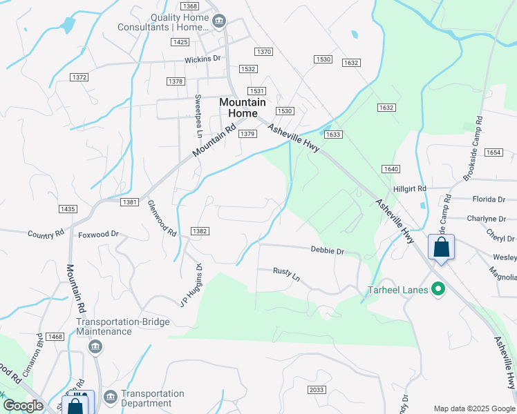 map of restaurants, bars, coffee shops, grocery stores, and more near 3200 Heritage Circle in Hendersonville