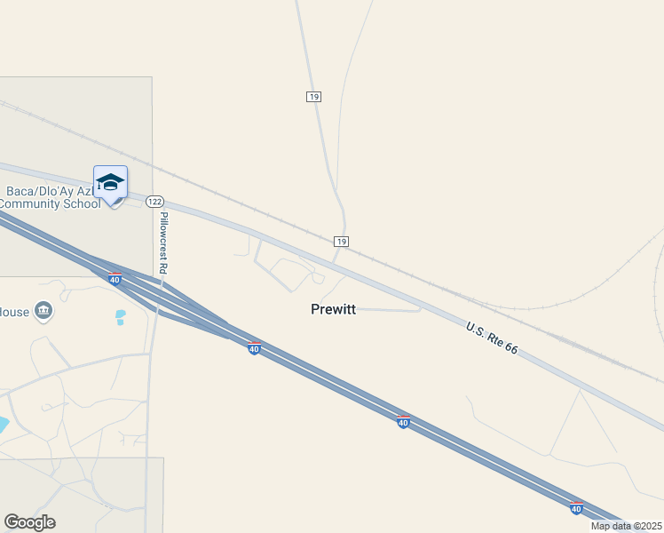 map of restaurants, bars, coffee shops, grocery stores, and more near Highway 122 in Prewitt