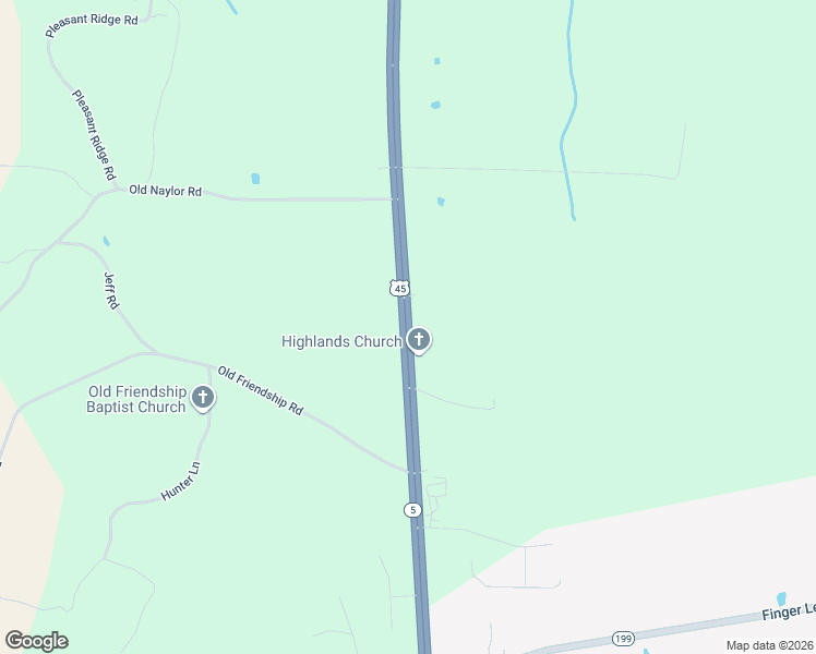 map of restaurants, bars, coffee shops, grocery stores, and more near 5001-5057 Highway 5 in Finger