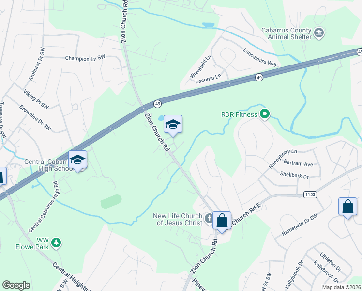 map of restaurants, bars, coffee shops, grocery stores, and more near 3724 Patriots Pointe Drive in Concord