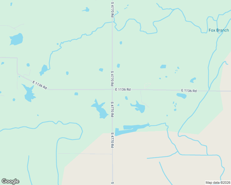 map of restaurants, bars, coffee shops, grocery stores, and more near 47701 East 1136 Road in Muldrow