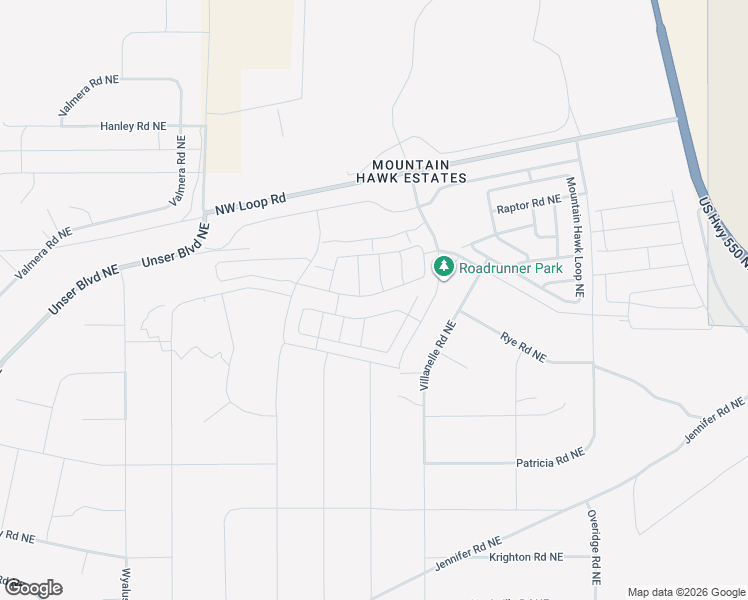 map of restaurants, bars, coffee shops, grocery stores, and more near 6345 Broad Wing Drive Northeast in Rio Rancho